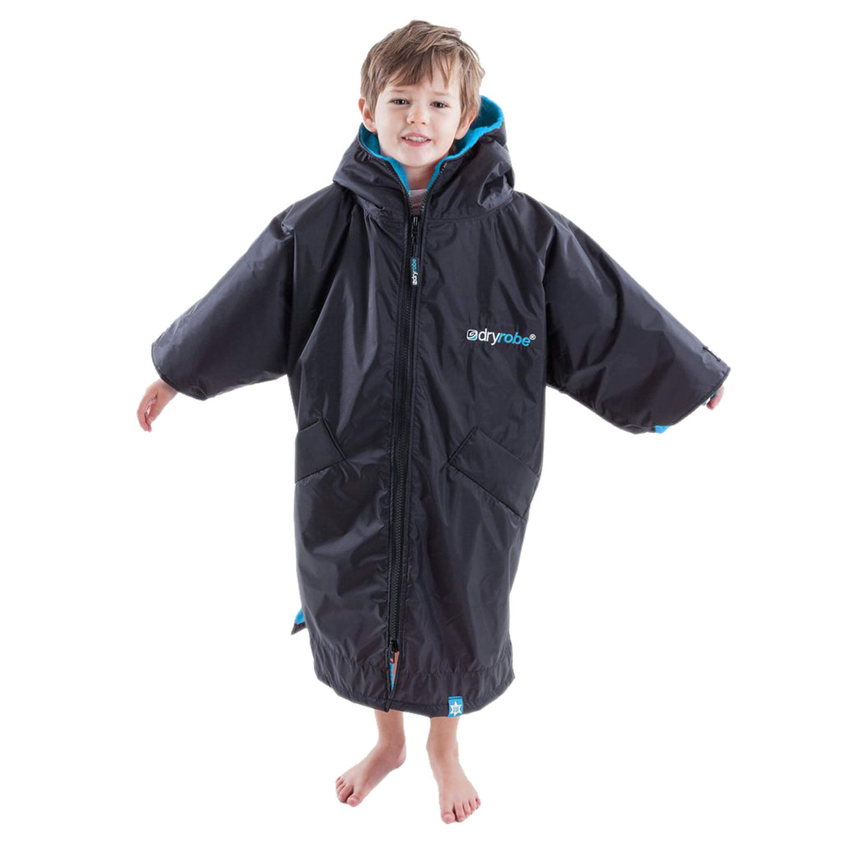 Dryrobe - Kids Black (Short Sleeved)
