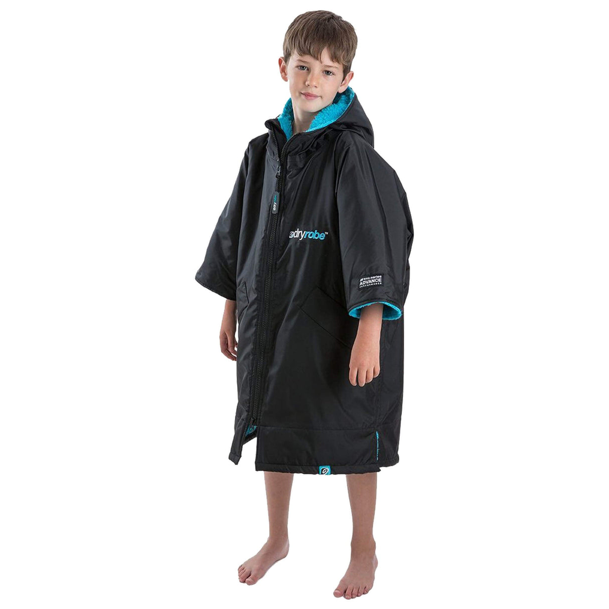 Dryrobe - Kids Black (Short Sleeved)
