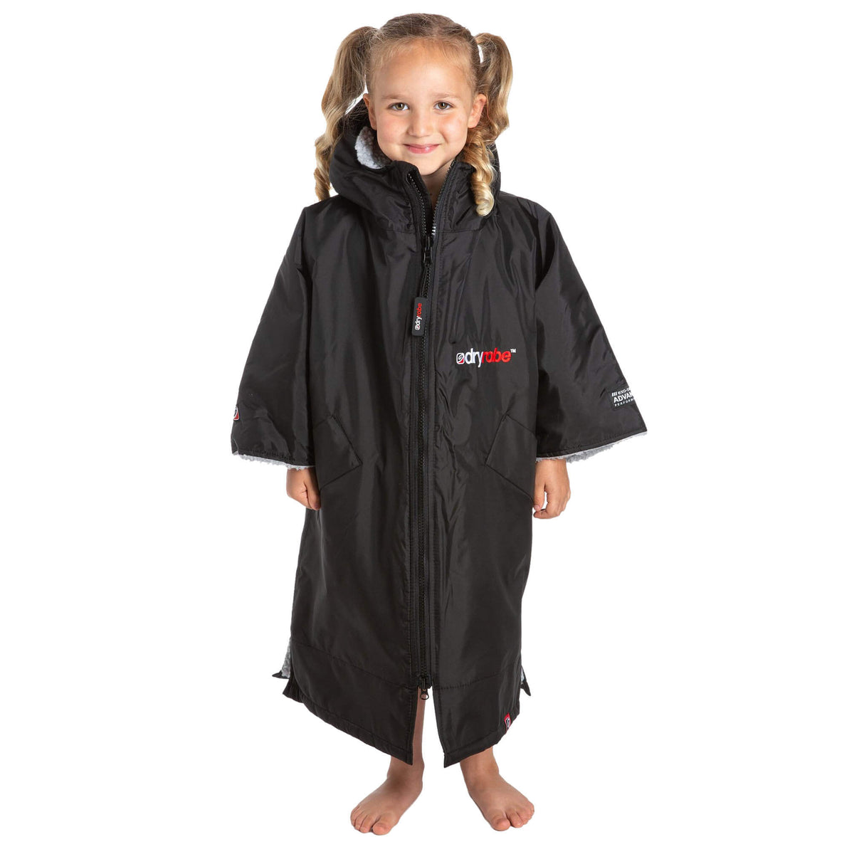 Dryrobe - Kids Black (Short Sleeved)