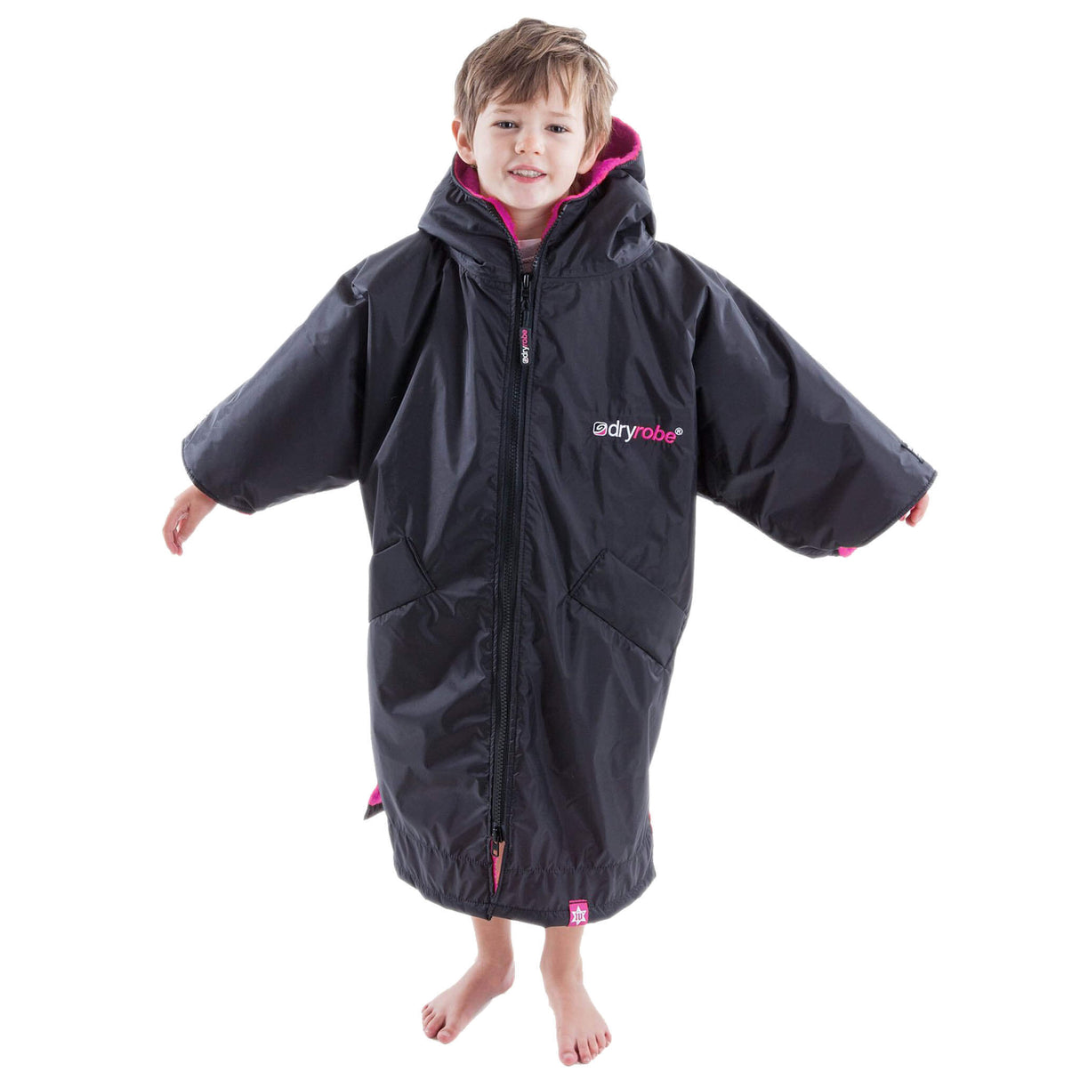 Dryrobe - Kids Black (Short Sleeved)