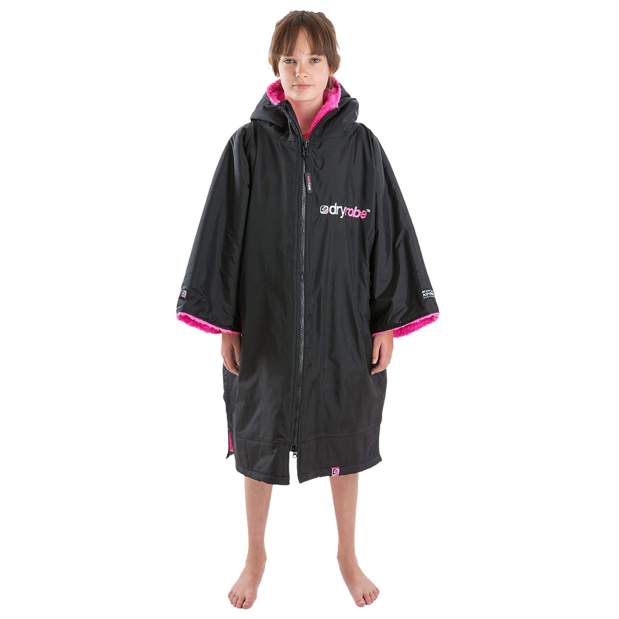 Dryrobe - Kids Black (Short Sleeved)