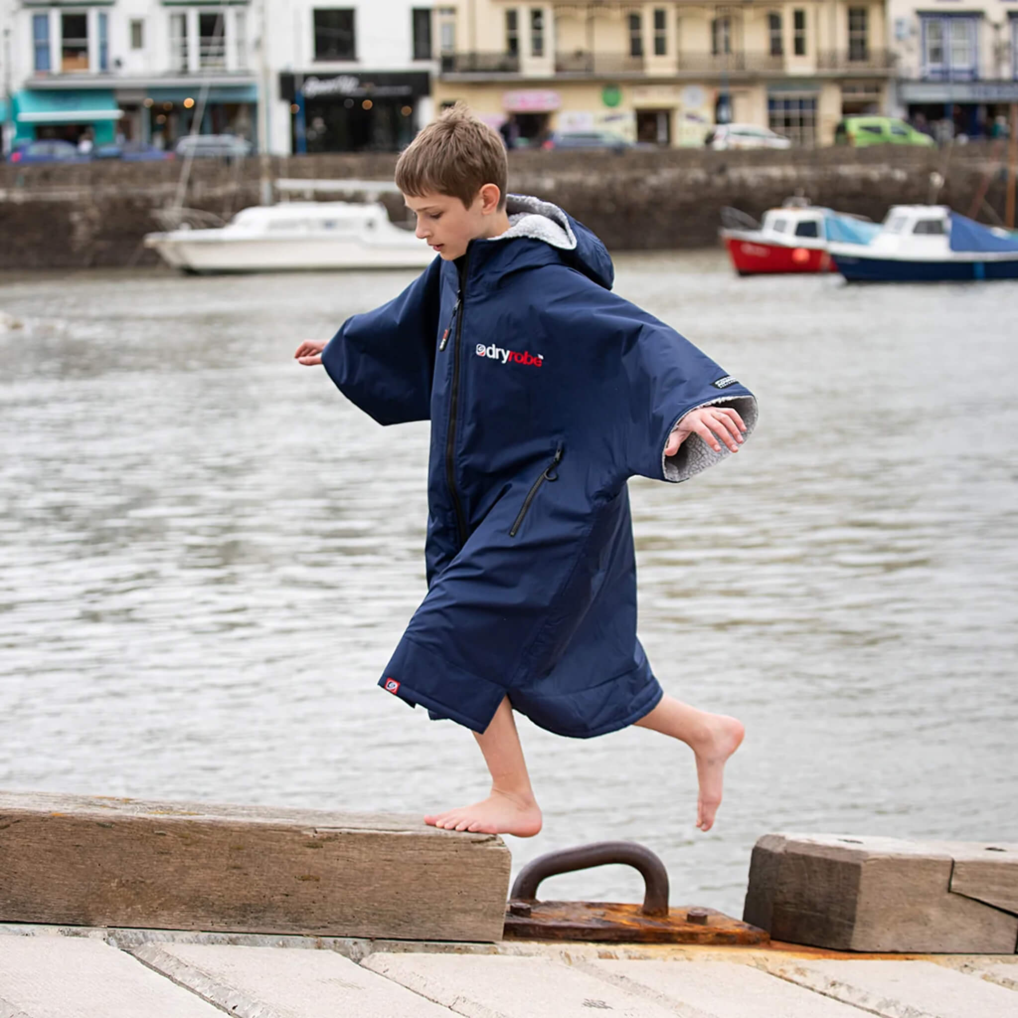 Dryrobe Kids Navy Short Sleeved Changing Robe Canoe and Kayak Store
